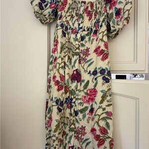 Emerson Fry Floral Maxi Dress - Cream, Pink, Green, Blue